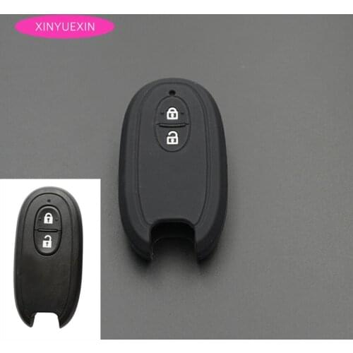 Xinyuexin Silicone Rubber Car Key Cover FOB Case for Mitsubishi 2 Button Smart Key Card Key Case For Car Styling