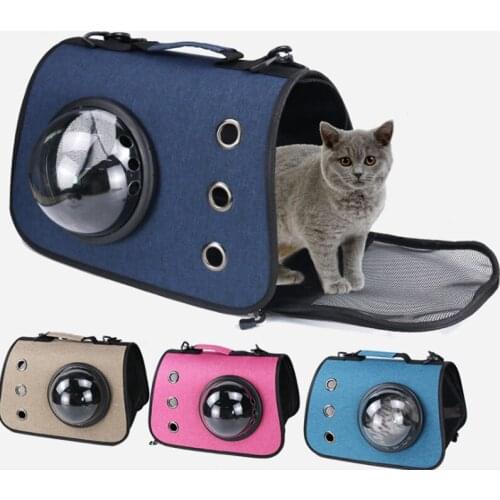 Foldable and breathable cat bag to go out portable messenger portable pet bag Space capsule one-shoulder cat bag