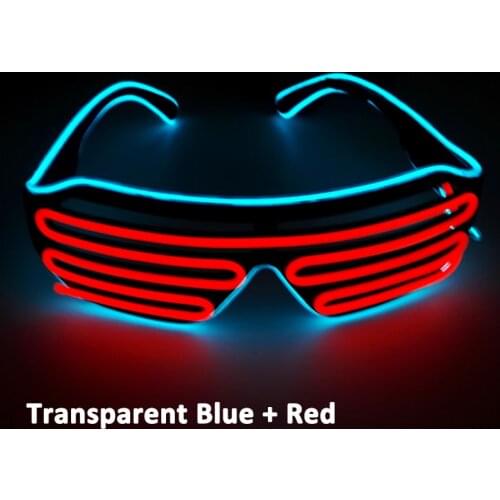 Fashion EL Wire Shutter Glasses Costumes Accessories Two Colors Mixed Luminous Sunglasses For Music Festival Vocal Concert