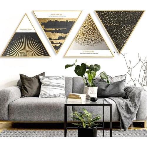 Triangular Decoration Painting Wall Pictures For Living Room Canvas Art Wall Art Canvas Framed Abstract Bedroom Bathroom