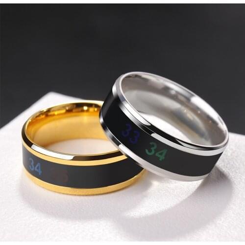 Unisex Body temperature Display Smart Health Ring Feeling Change Color For Women Men Black Blue Rings