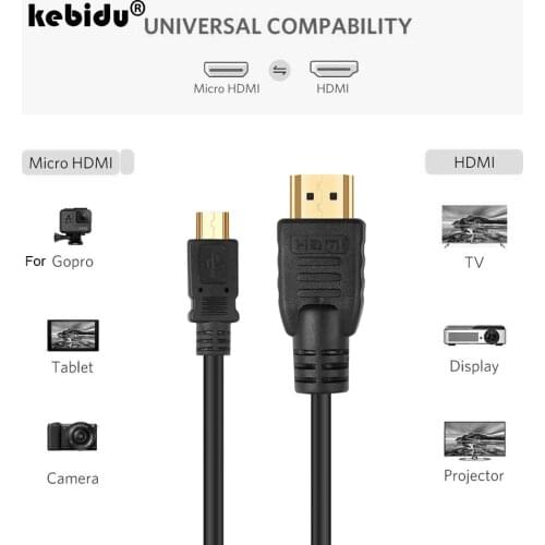 Kebidu Black 1.5m Universal 1080P Micro USB To HDMI Cable HDTV Adapter For Samsung Galaxy Nexus For HTC LG Sony For Xiaomi
