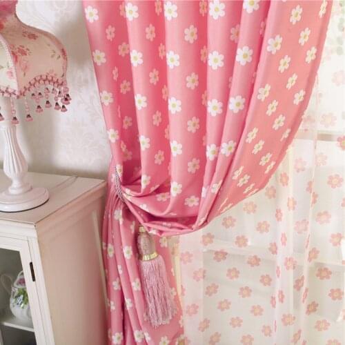 New Pastoral Style Fresh Cotton and Linen Curtain Flower Printing Thickened Screen Direct Sales Curtains for Living Room Bedroom