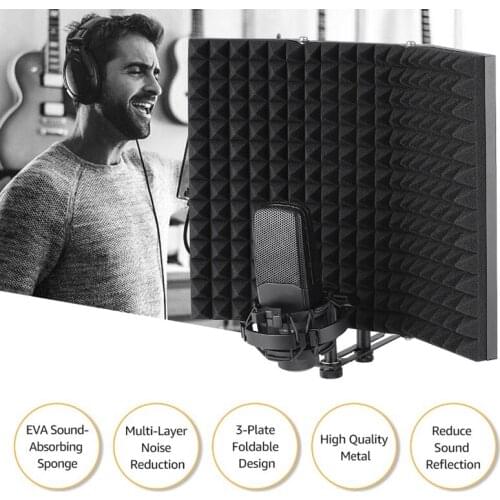 Recording Microphone Wind Screen Board Sound-Absorbing Cover Microphone Sound Insulation Screen Sound-Proof Plate