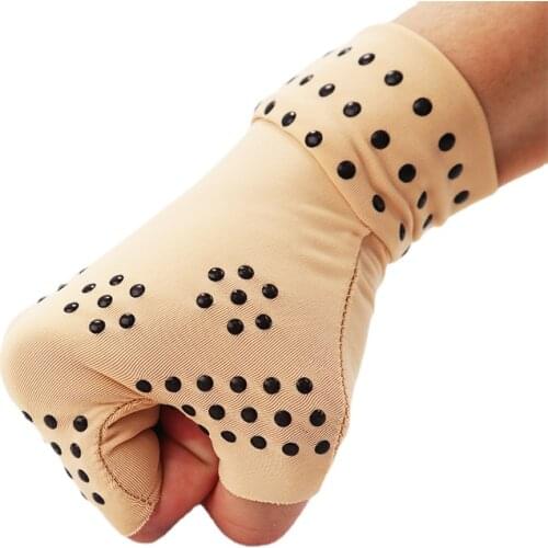 1 Pair Magnetic Therapy Fingerless Gloves Arthritis Pain Relief Heal Joints Braces Supports Health Care Sport Safe Wrist Support