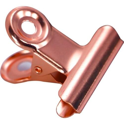 1000Pcs 22mm/31mm Round Metal Grip Clips Rose Gold Bulldog Clip Stainless Steel Ticket Paper Clip For Tags Bags Office LX3358