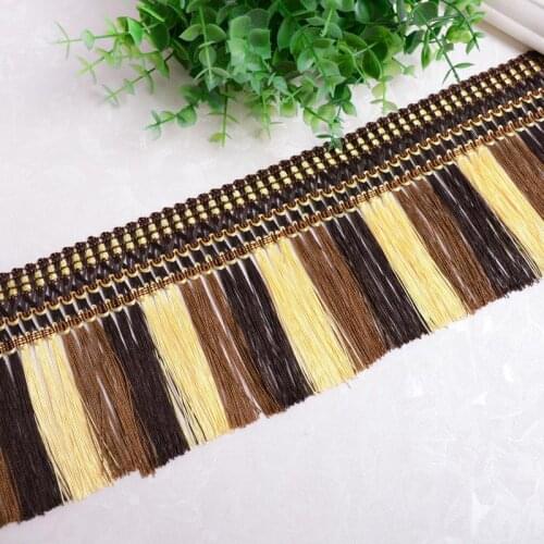 12yards/lot Long Polyester Fringe Trim Tassel Ribbon Lace Accessory Sew Latin Dress Garment Curtain Diy Accessories Borla Flecos