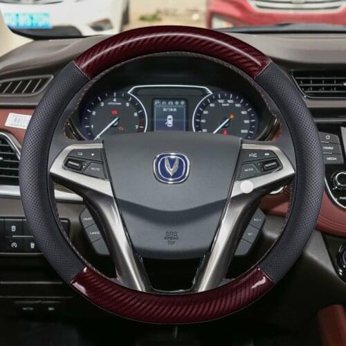 38CM Genuine Leather Car Steering Wheel Cover Anti-Slip for Changan CS95 CS85 CS75 CS55 CS35 CS15 EADO Auto Accessories