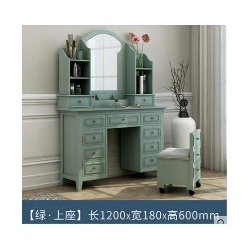 American solid wood dressing table. bedroom with mirror combination makeup table. multifunctional storage storage makeup table