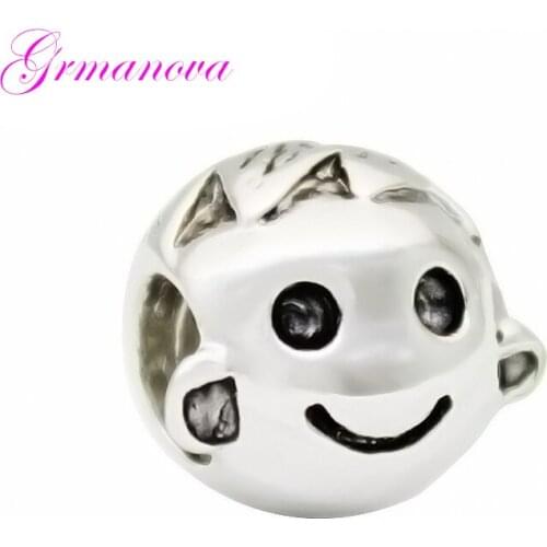 Cute little boy European and American charm beads DIY handmade jewelry amulet Fit Pandora Bracelet Necklace