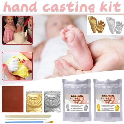 DIY Baby Souvenir Hand Foot Casting Kit Bebe New Born Baby Items Couple Wedding Baby Plaster Mold Memorable Kids Grow Up Record