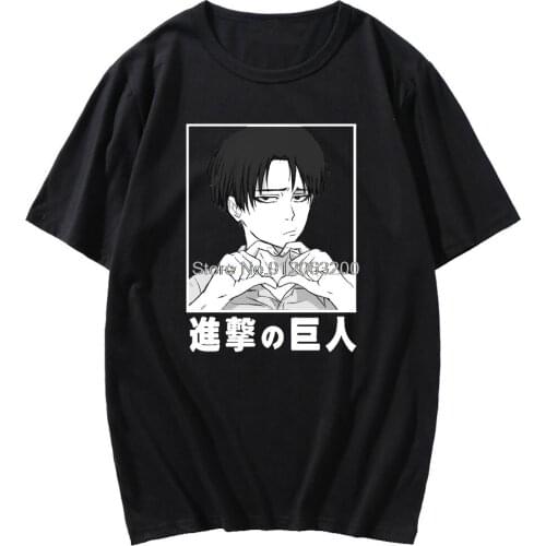 Japan Anime Attack On Titan Short Sleeve Lovely Levi Ackerman Cosplay T-shirt Men Oversized Hip Hop Tshirt Female Basic T Shirt