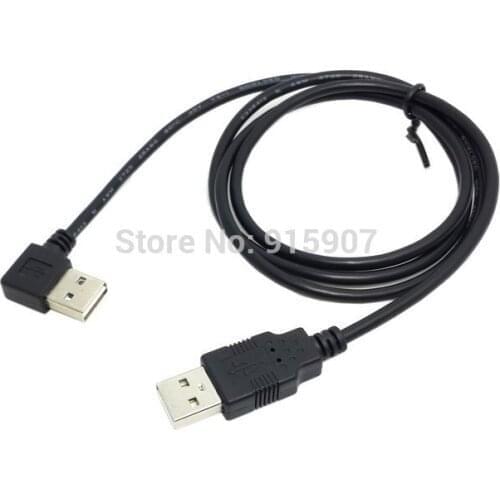 Xiwai Cablecc 100cm USB 2.0 Male to Male Data Cable Reversible Design Left & Right Angled 90 Degree