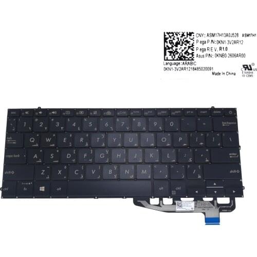 AR Arabic backlit keyboard for ASUS ZenBook 13 UX391 UX391U UX391UA UX391F UX391FA keyboards backlight QWERTY New 0KN1 3V2AE12