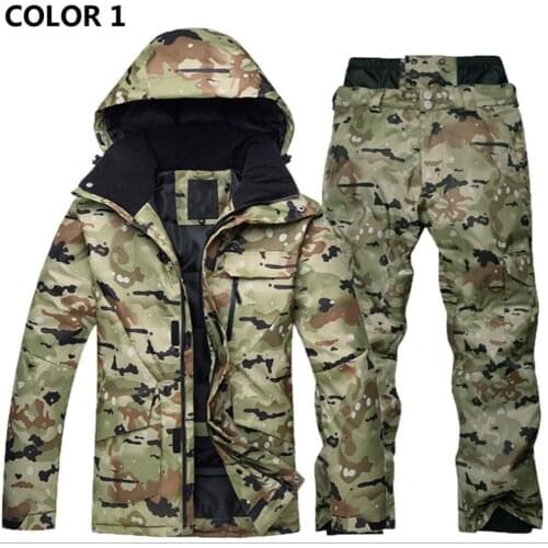 New Thicken Warm Ski Suit Men Women Winter Windproof Waterproof Snowboard Jacket Pants Suit Male Plus Size XL Ski Clothing