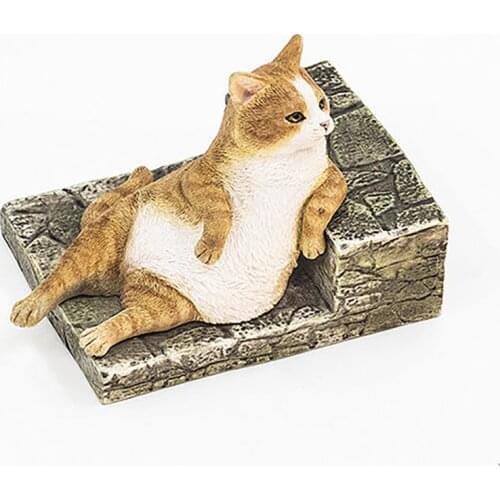1/6 Scale MD1901 Resin Animal Model Lazy Cat Cartoon Cat Gift Doll Toy for Children Kids Scene Accessories