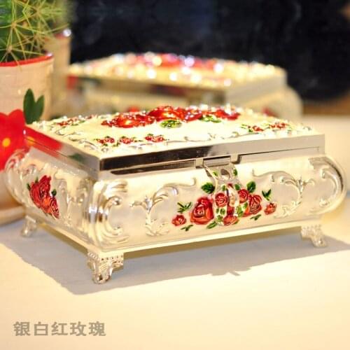 Fashion European Style Metal Jewelry Case Zinc-aloy Trinket box jewelry box jewelry display Gift Packing gift box Z022