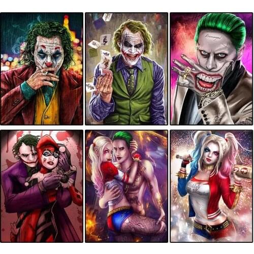Full Drill Square Joker 5d DIY Diamond Painting Set Joker Movie Picture Home Decor Diamond Art Paintings Mosaic Cross Stitch Kit
