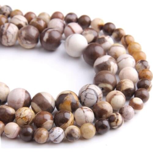 Natural Australian Zebra Jaspers stone Beads 6mm 8mm 10mm 12mm real Round loose spacer coffe stone beads for jewelry making diy