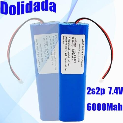 Newest 6000mAh 7.4V 2S2P Battery Pack 18650 Battery Rechargeable Battery for Bicycle Headlights/CCTV/Camera