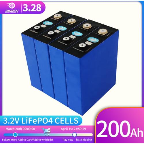 New 3.2V 4-48pcs Lifepo4 200Ah Battery Pack 12V 24V 48V Cell Rechargeable Battery Electric Car RV Solar Energy EU US Tax Free