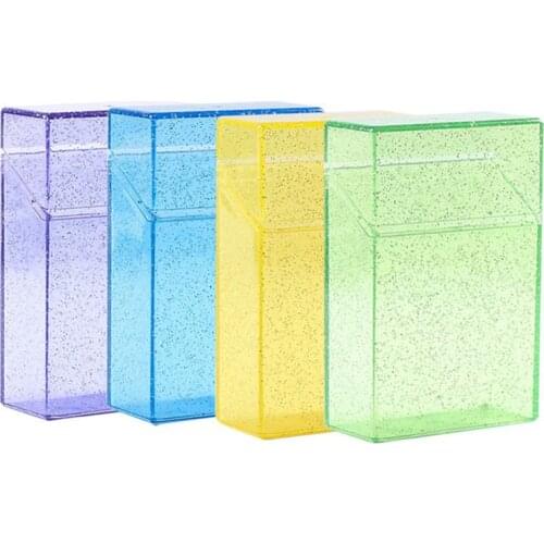 Portable Transparent Color Thin Cigarette Case Tobacco Pocket Box Men and women Cigarettes Storage ContainerS Smoking set