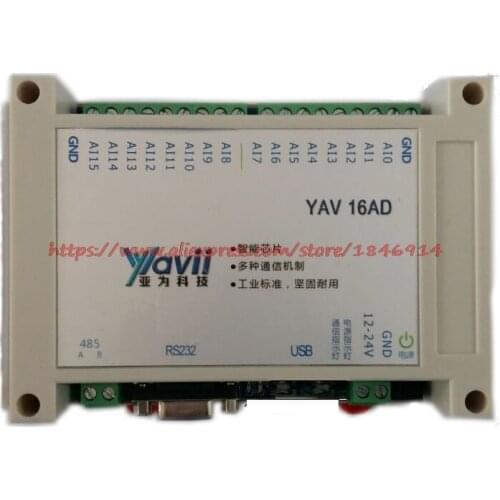 RS232 serial current and Voltage Collector Card 16 Road 12bitADC MODBUS VC LabVIEW routine