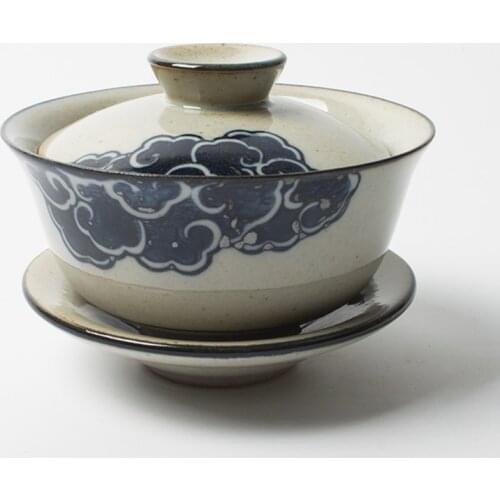 Hand Painted Cloud Gaiwan For Tea Pottery Tureen With Lid Teaware Kung Fu Tea Ceremony Set Coffee Mugs Bowls Chawan