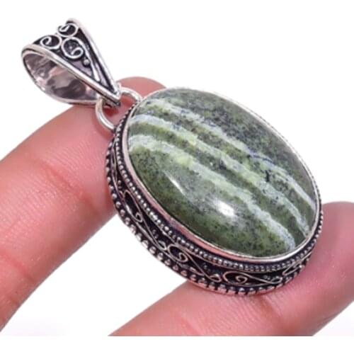 Silver Line Antique Pendant , Silver Overlay on Copper Antique Pendant , 50mm, P5875