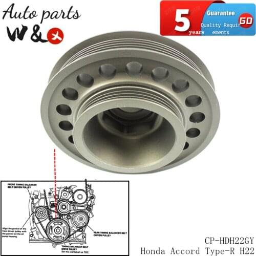 Crank Pulley For Honda Accord Type-R H22 2.2L VTEC Crank Shaft Case Harmonic Balancer Pulley Wheel CP-HDH22GY