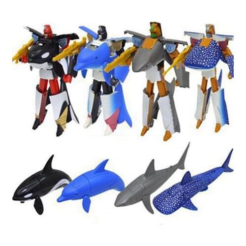 Deformation Toy Animal Deformation Robot Child Toy Type 4 New Shark Great White Shark, Shark Transformable Doll Gift Birthday