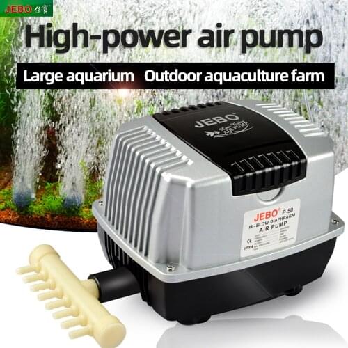 JEBO Big Air Pump 220~240V Fish Pond Compressor for Aquarium With 8 Ways Air Splitter Control Valve P30/P50/P70/P100