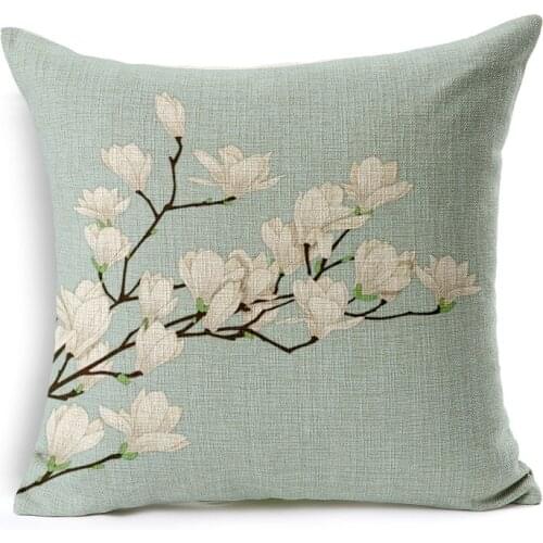 High Quality Plant Printed Decorative Pillow Covers Capa Almofada Funda Cojin Housse De Coussin Cushion Cover 45x45cm BZT-67