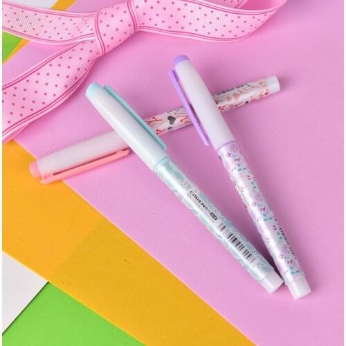 1pcs Cute Flower Plastic Fountain Pen With Ink Sac For Kids Gift Korean Stationery