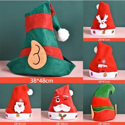 1Pc Christmas Santa Claus Red Hats Caps For Adult And Children Xmas Decor New Years Gifts Home Party Supplies Navidad Hot Sale