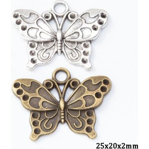 10PCS/Lot Gold Color Alloy Butterfly Charms For DIY Bracelet Jewelry Making DIY Jewelry Findings Fashion Necklaces 2021