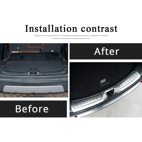 2 Color Black/Silver Stainless Steel Rear Bumper Guard Trim For Land Rover Discovery Sport L550 2020 Car Exterior Accessories