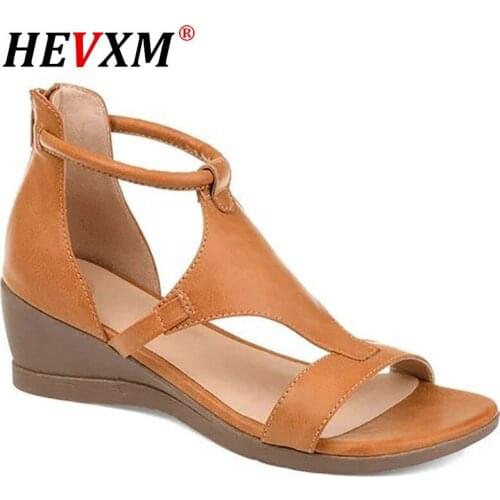 2020 Summer Women Sandals Fashion Wedges Shoes Woman PU Leather Sandalias Outdoor Beach Open Toe Sandals Mujer Sapato Feminino