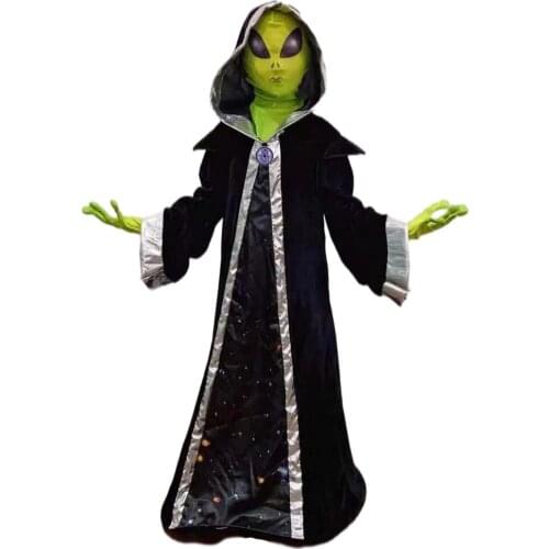 3pcs Kids Alien Long Robe + Headgear + Gloves Sets Cosplay Costumes Boys Girls Halloween Carnival Party Role Play C47M196
