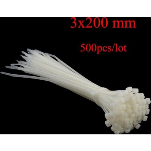 500PCS 3*200mm cable tie Assorted Self-locking Nylon Cable Ties multicolor Plastic Zip Tie Loop Wire Wrap Zip Ties black white