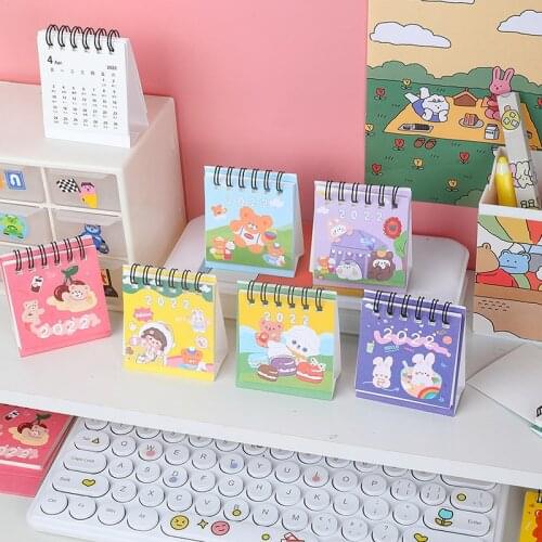 Altonamm 2022 year Kawaii Cute Cartoon Creative mini Desk Calendar Decoration Gift Kid Stationery School Office Planner Supplies