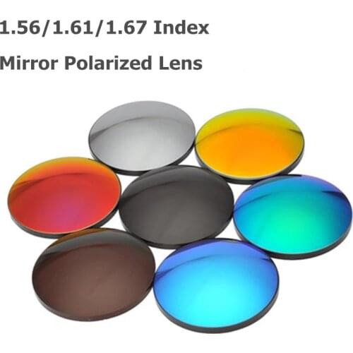 1.56 1.61 Index Aspheric Polarized Sunglasses Prescription Lens CR-39 Myopia Presbyopia UV400 Bright Mirror Lens 2 PCS