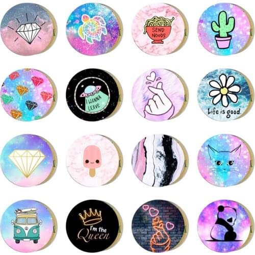 Car mobile holder for phone Marble Car Sticker Smartphone Plate Disk Paste For Magnetic mobile phone car holder stand