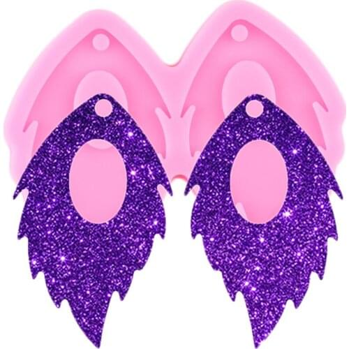 Shiny Glossy Feather Earring Silicone Mold Epoxy Craft Keychain Molds Polymer Clay Pendant Molds DIY Handmade Jewelry Moulds