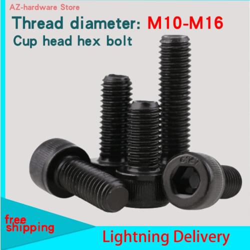 DIN 912 Grade 12.9 Alloy Steel Cup Head Hexagon Screw Black Head Hexagon Socket Bolt M10 M12