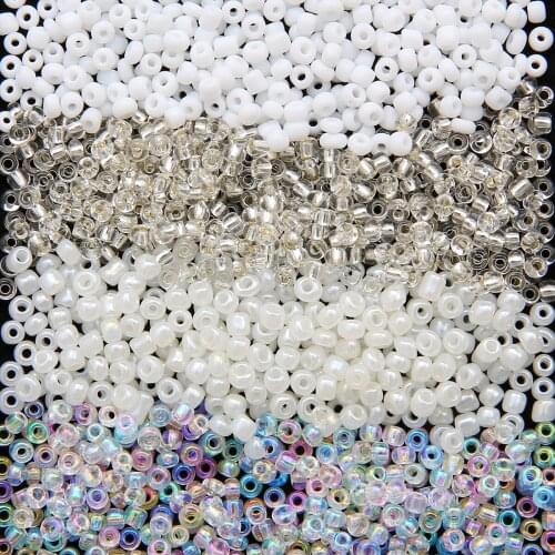 White Series Czech Glass Seed Beads 3mm 500PCS Round Spacer Beads For DIY Jewelry Making Garments Earring Bracelets Accessories