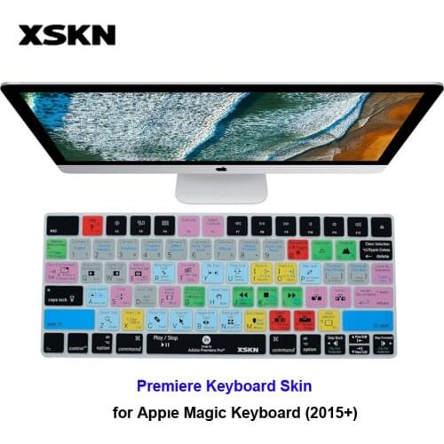 XSKN Keyboard Skin for Adobe Premiere Pro CC, for iMac Magic Keyboard PR English Shortcut Hot keys Silicone Smart Skin Protector