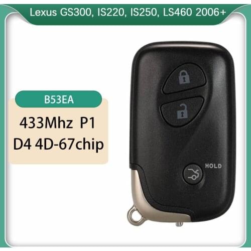 CN052041 Aftermarket Lexus Smart Key GS300, IS220, IS250, LS460 2006+ Key, 3Buttons, 433MHz ASK Part number 89904-30311 14AAC B5