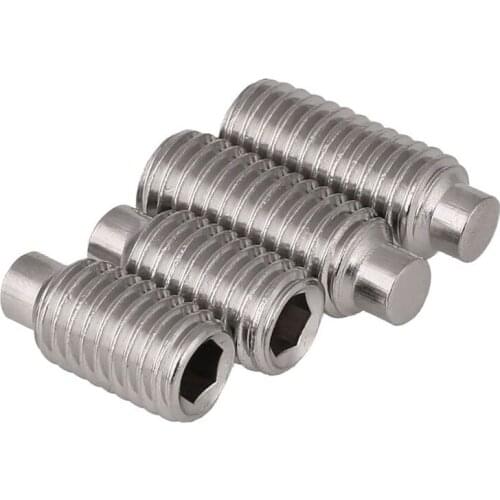 DIN915 304 stainless steel inner hexagonal cylinder end fastening screw convex end fastening headless screw M3-M10 30PCS