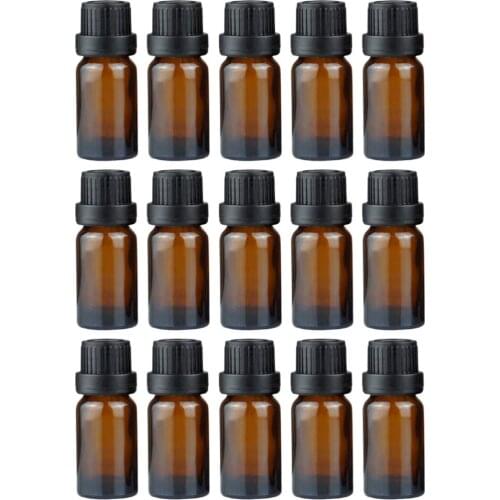 20pcs 20ml Essentials Oil Bottle Amber Glass Bottles Refillable Sample Container